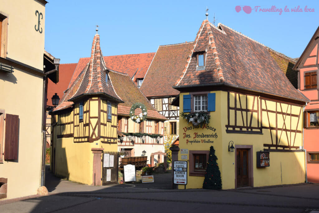 Arquitectura típica alsaciana en Eguisheim