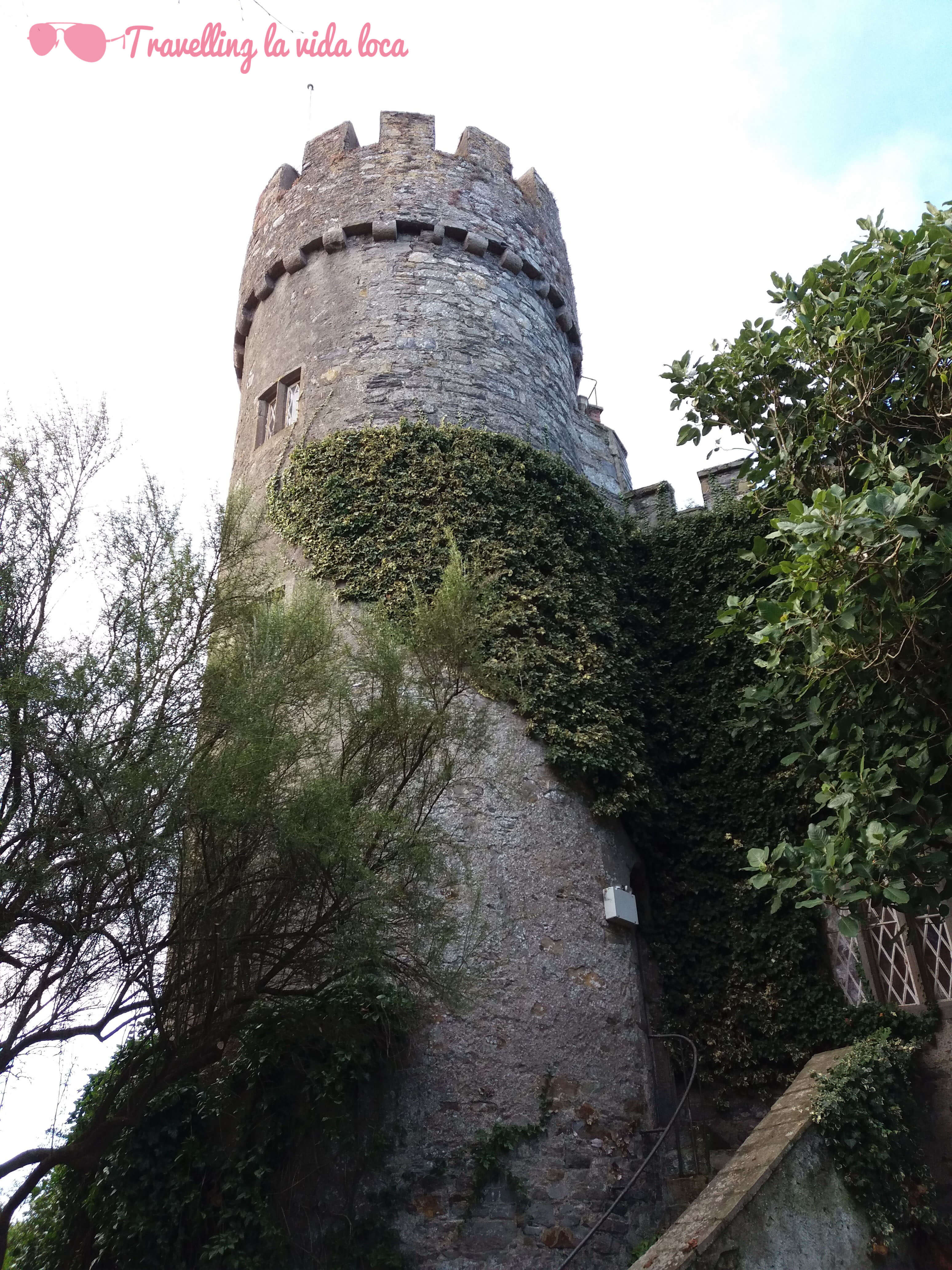 Una de las torrecitas del castillo de Malahide siendo devorada por la hiedra